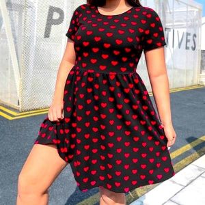 Heart Print A-line Dress